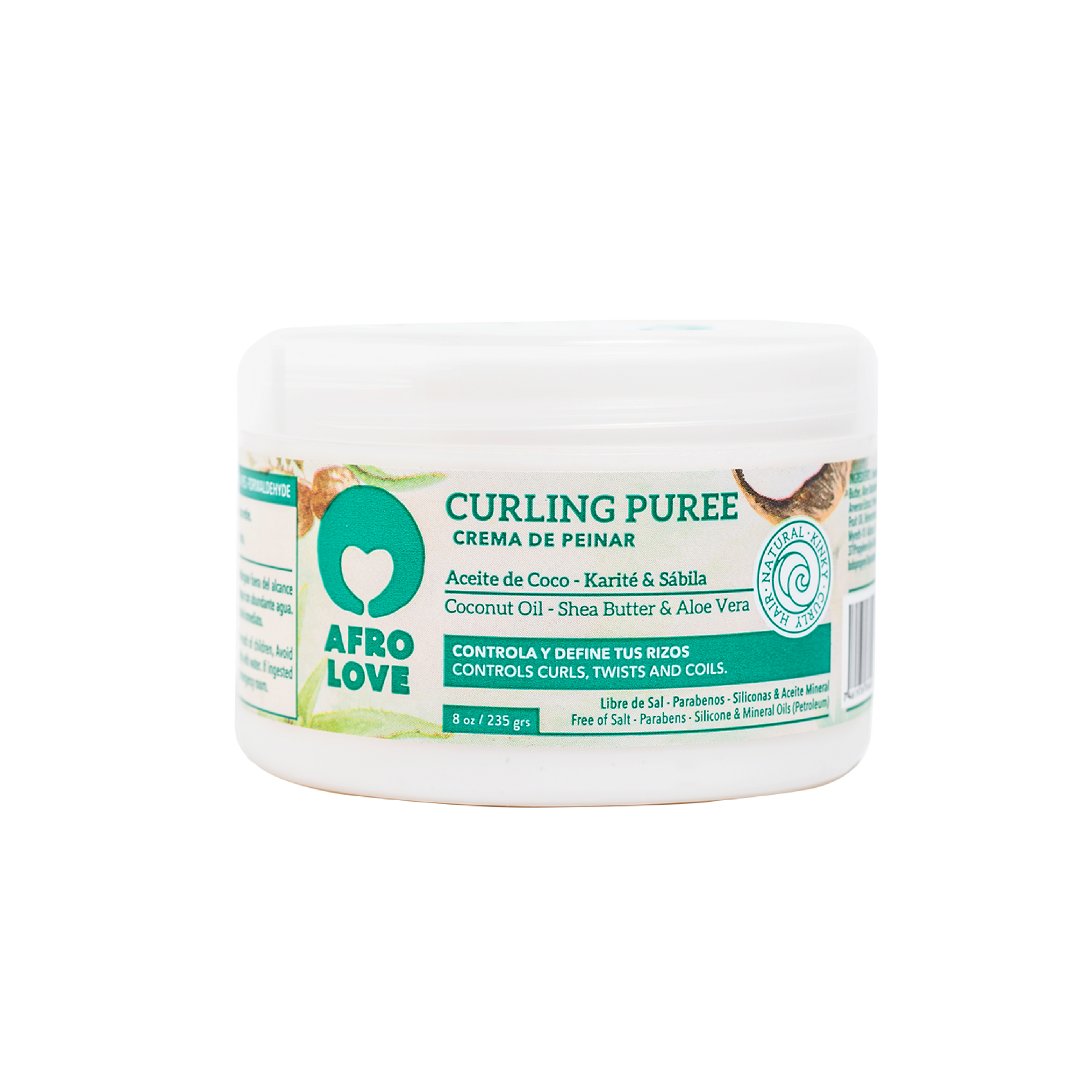 Soy como un "puré", una mezcla de componentes en una textura blanca y cremosa. Soy Curling Puree, una crema para peinar ideal para las texturas 3 y 4 del cabello. Entiendo que a veces puedo resultar un poco pesada debido a mi contenido de aceite de coco, manteca de karité y aloe vera, pero todo depende de la creatividad y de jugar con las proporciones de agua y crema. Explora diferentes combinaciones y descubre cómo puedo realzar tus rizos.