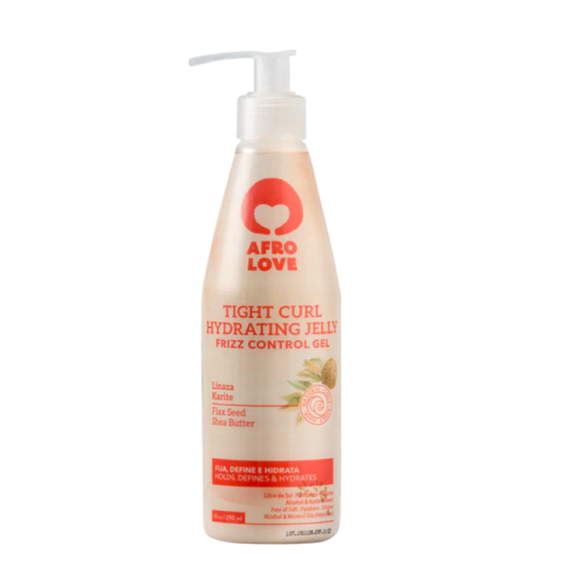 Soy Tight Curl de Afro Love, el gel hidratante que adora los crespos definidos, sin frizz y con brillo. Mi fórmula está enriquecida con aceite de linaza y manteca de karité. No te preocupes, no dejaré tu cabello rígido si encuentras la cantidad adecuada. Puedes mezclarme con agua, tu crema de peinar favorita o usarme por sí solo. Si estás en transición, me amarás por el cuidado que brindo. Descubre cómo lucir unos crespos hermosos con mi hidratación especializada.